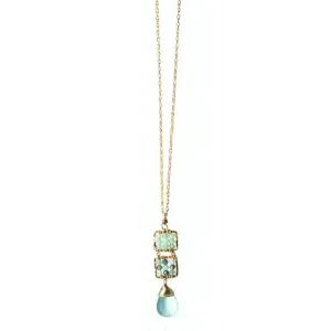 Necklace 4244C B with Australian Sapphire and Opal by Michelle Pressler Jewelry