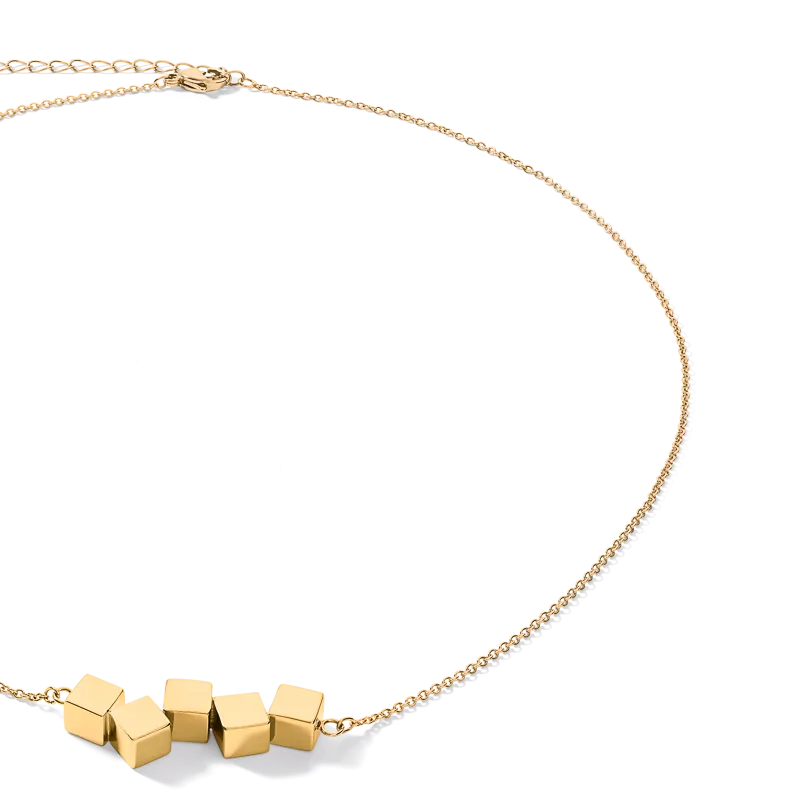 Necklace Dancing GeoCUBE® stainless steel gold