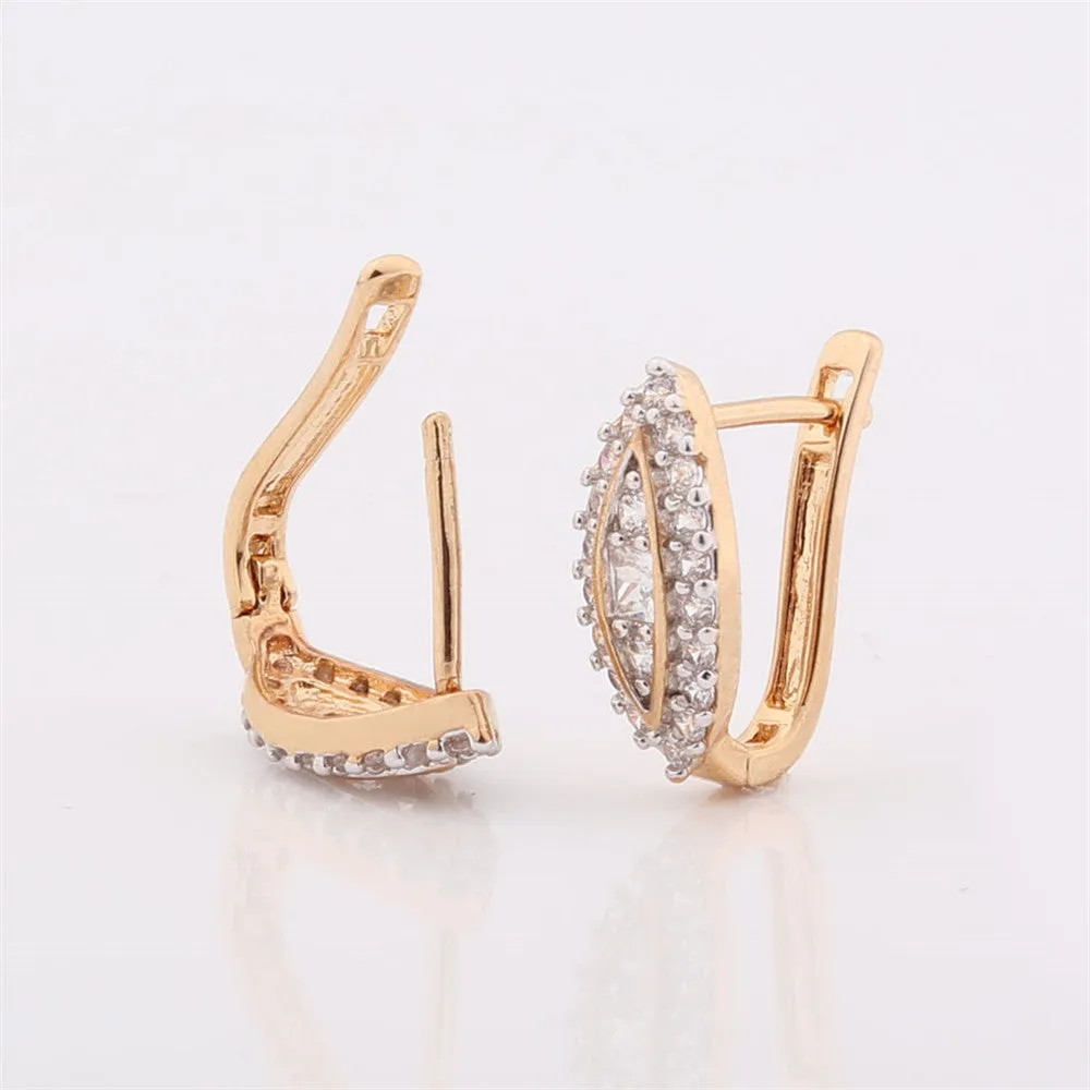 New Design Luxury Small Hoop Earring Hot Fashion Nuevos Anillos White Crystal CZ Statement Earing Jewelry for Women