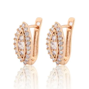 New Design Luxury Small Hoop Earring Hot Fashion Nuevos Anillos White Crystal CZ Statement Earing Jewelry for Women