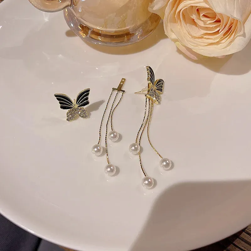 New Trend Unique Design Elegant Delicate Light Luxury Black Butterfly Fashion Premium Gifts 2024 Earring