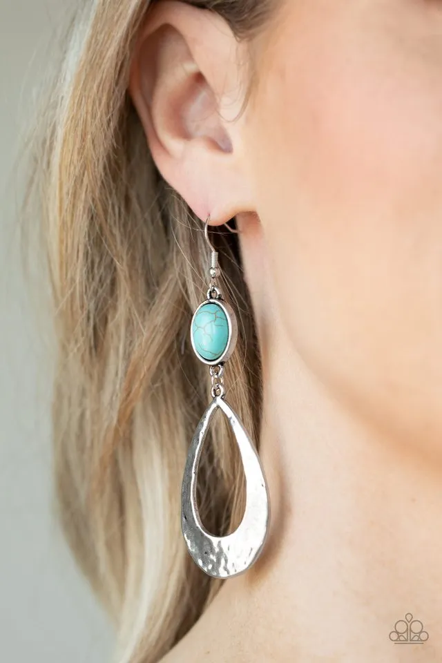 Paparazzi Earring ~ Badlands Baby - Blue