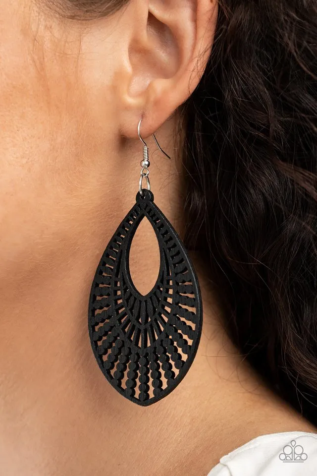 Paparazzi Earring ~ Bermuda Breeze - Black