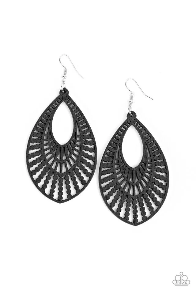 Paparazzi Earring ~ Bermuda Breeze - Black