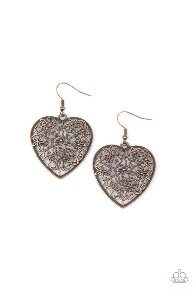 Paparazzi Earring ~ Let Your Heart Grow - Copper