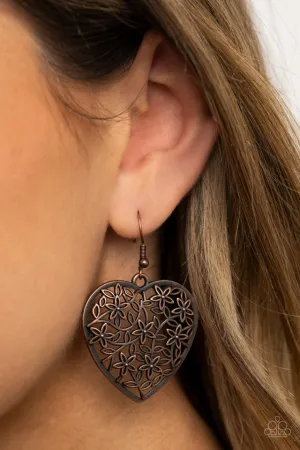 Paparazzi Earring ~ Let Your Heart Grow - Copper