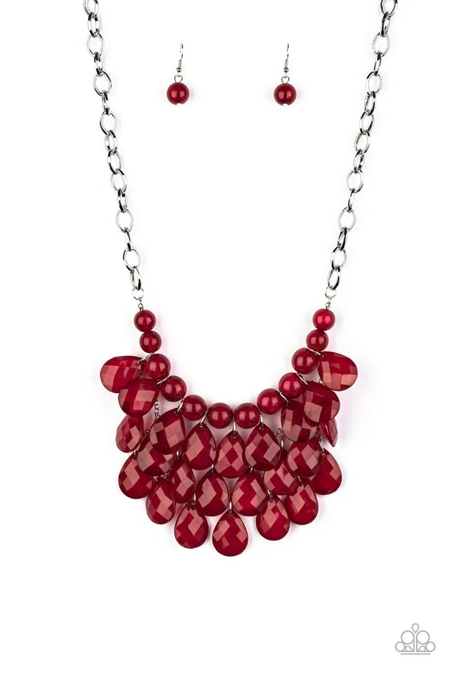 Paparazzi Necklace ~ Sorry To Burst Your Bubble - Red