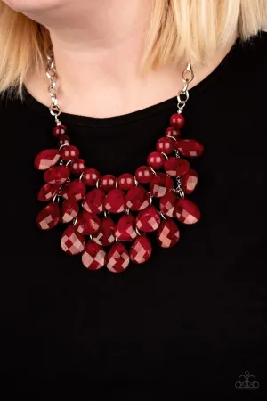 Paparazzi Necklace ~ Sorry To Burst Your Bubble - Red