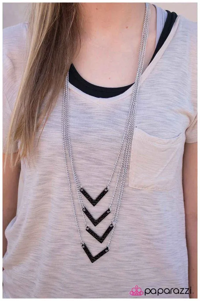 Paparazzi Necklace ~ Throw Caution to the Wind - Black