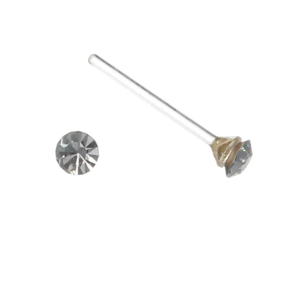 Petite Faux Diamond Studs Hypoallergenic Earrings for Sensitive Ears Made with Plastic Posts