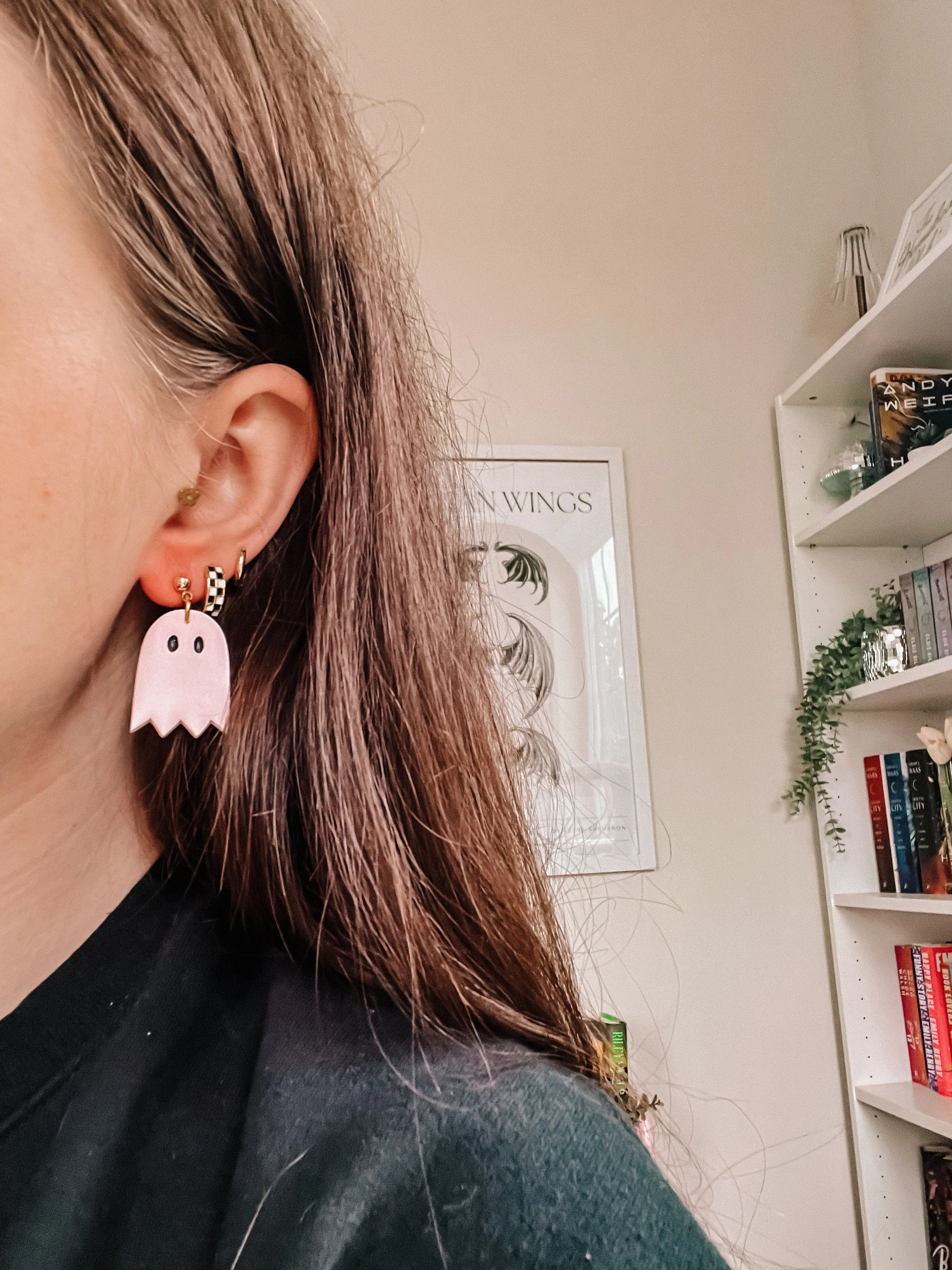 Pink Ghost Earrings