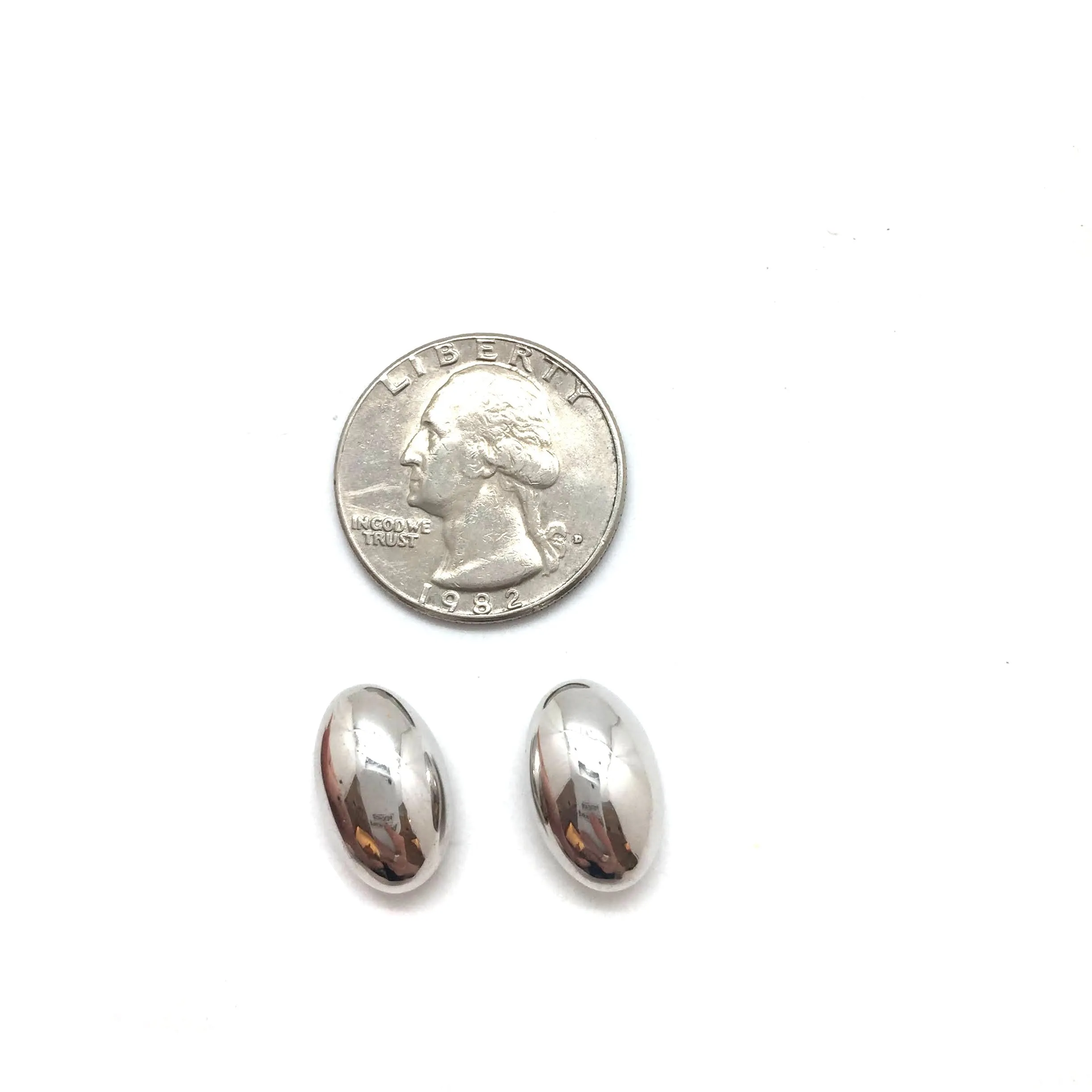 Polished Silver Pod Studs