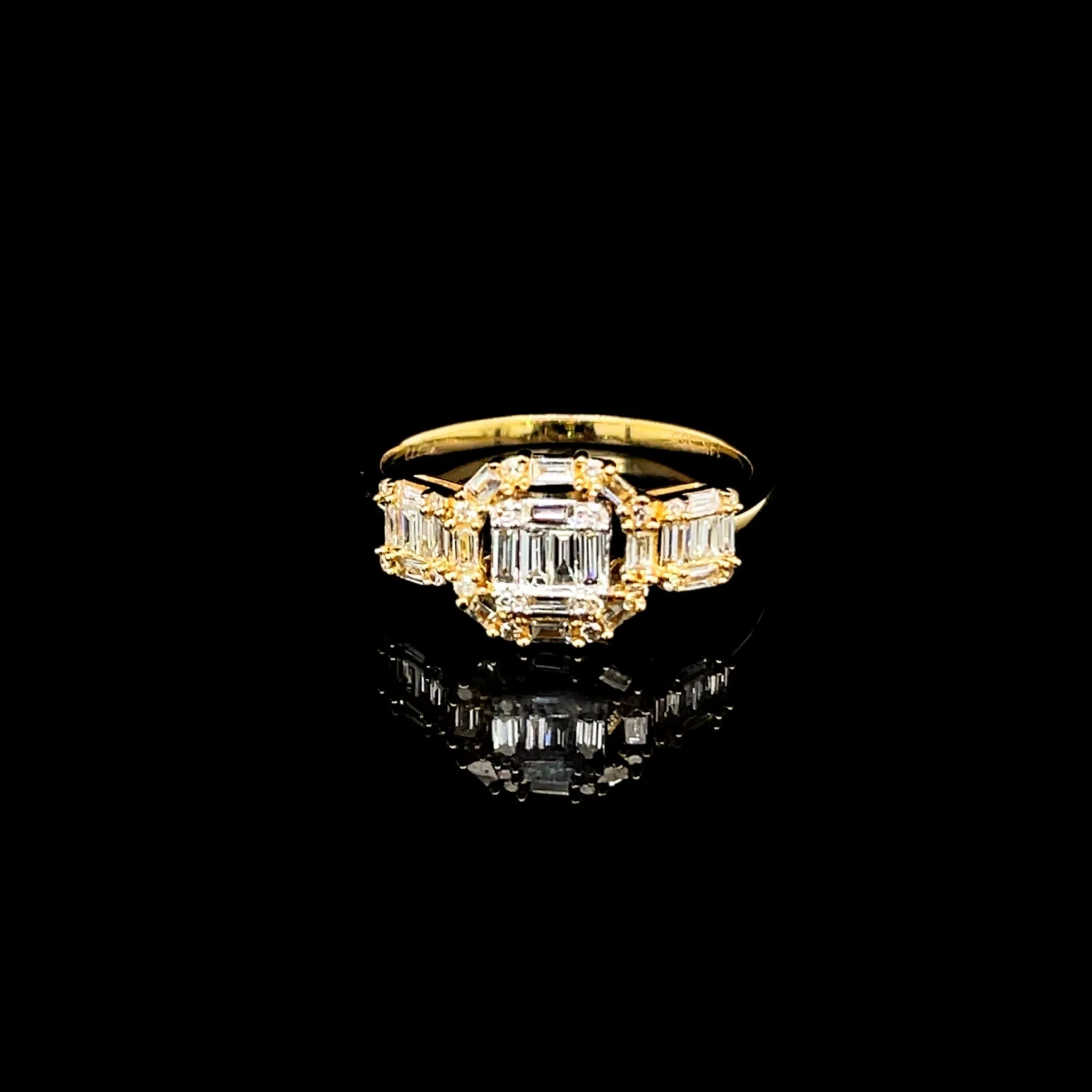 PREORDER | Gold Cushion Cathedral Diamond Jewelry Set 14kt