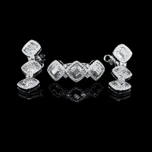 PREORDER | Trio Cushion Diamond Jewelry Set 14kt