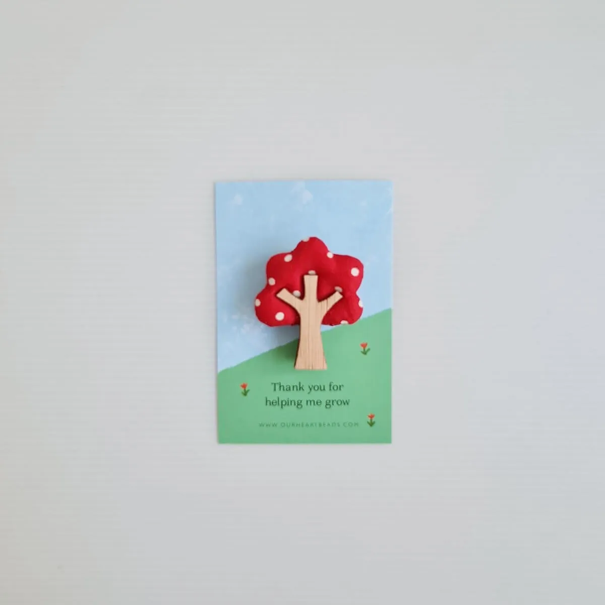 Red Apple Tree Brooch