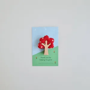 Red Apple Tree Brooch