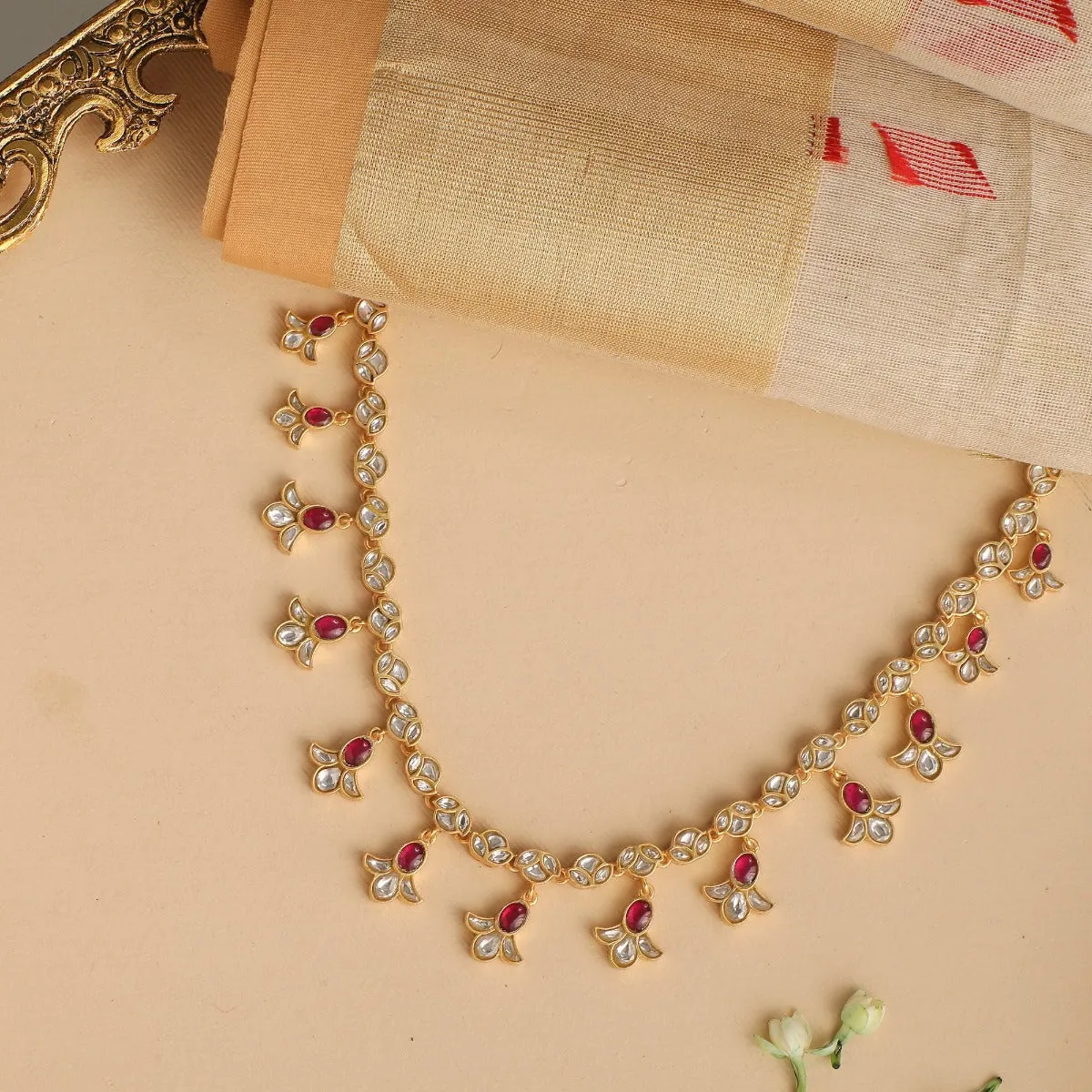 Roha Jadau Silver Necklace