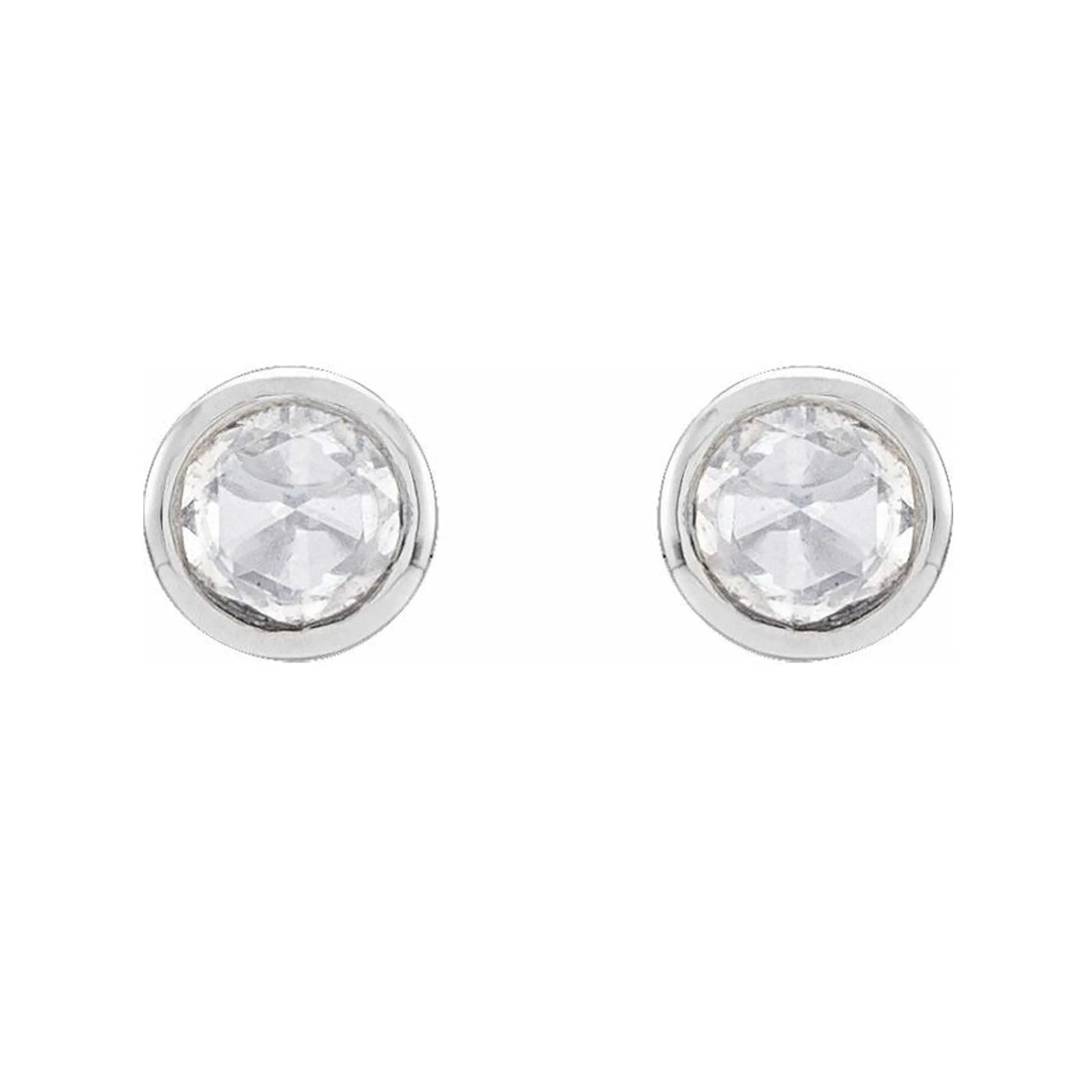 Rose cut diamonds studs