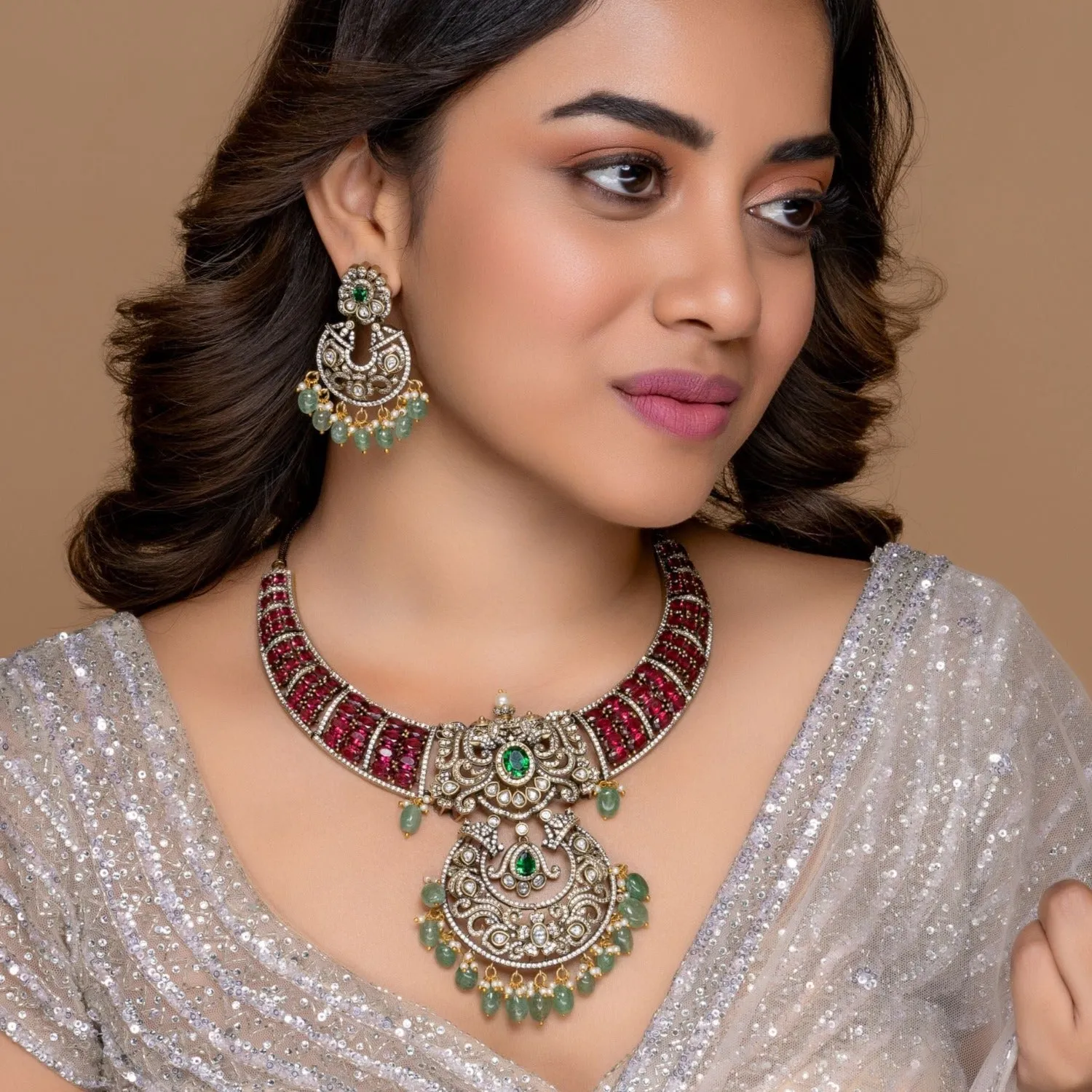 Rosie Nakshatra CZ Necklace Set