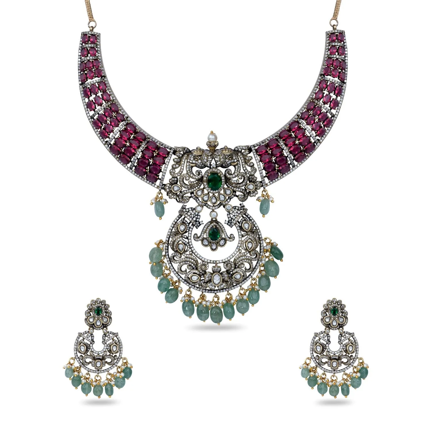 Rosie Nakshatra CZ Necklace Set