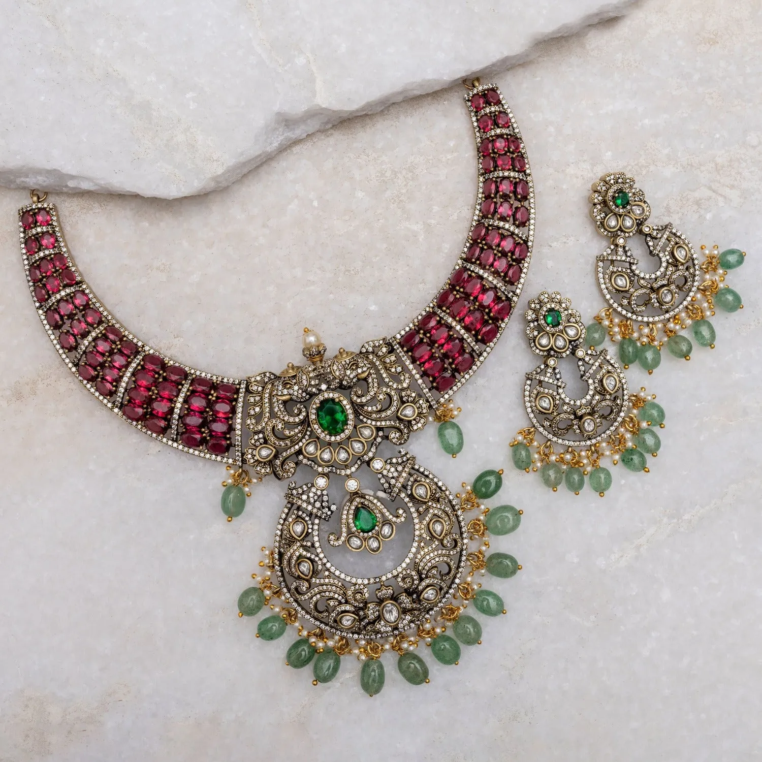 Rosie Nakshatra CZ Necklace Set