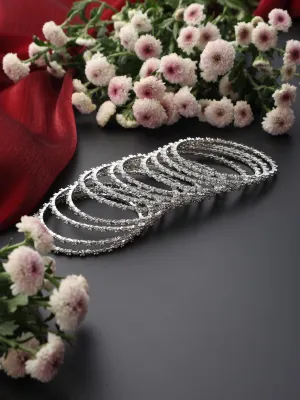 Set of 6 Thin Diamond Bangles