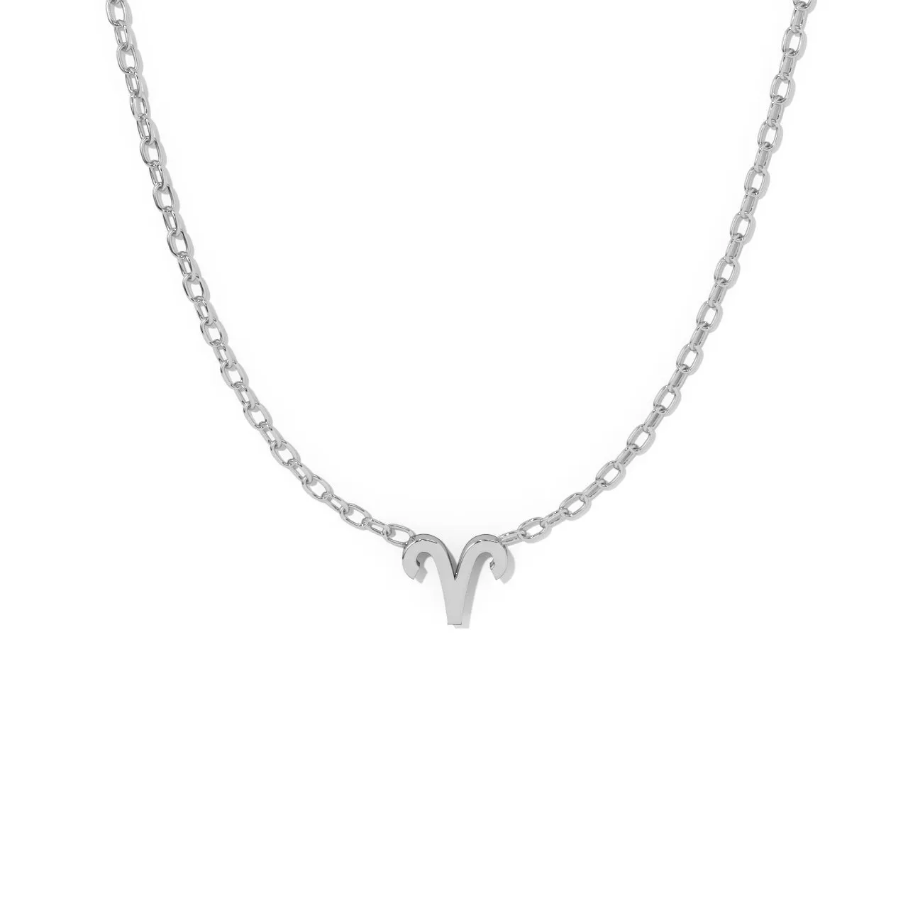 Silver Aries Zodiac Necklace