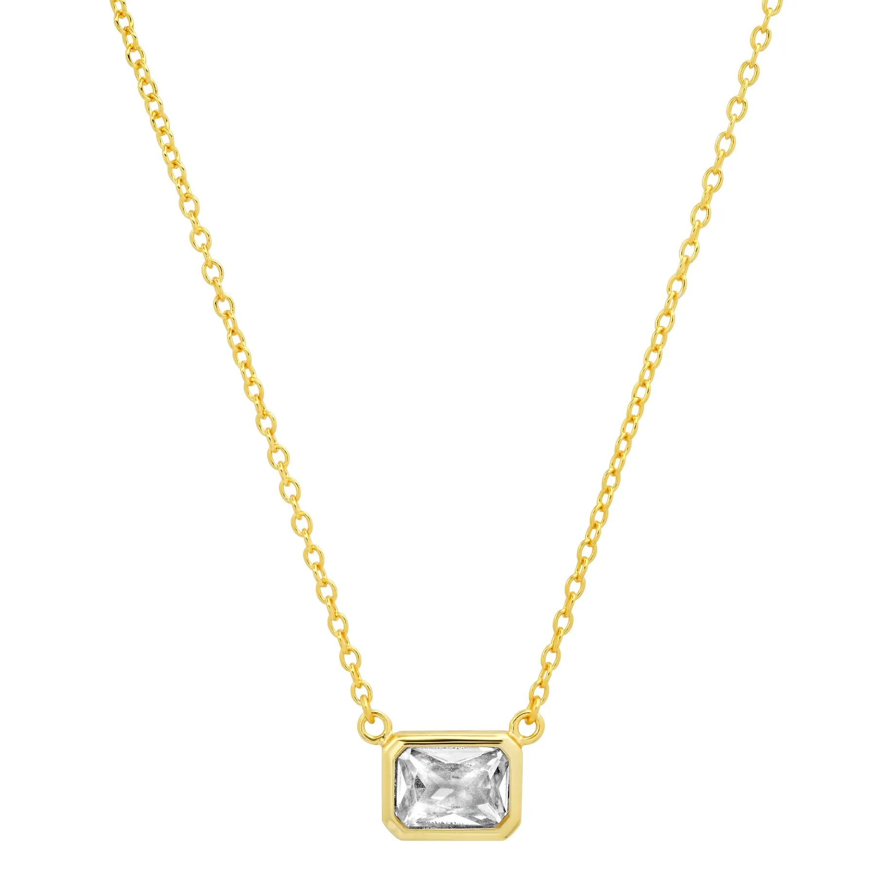 SOLITAIRE EMERALD NECKLACE, GOLD