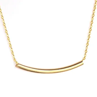 Stainless Steel Curved Bar Necklace