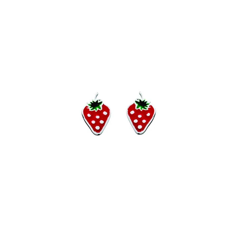 Sterling Silver Studs - Strawberry