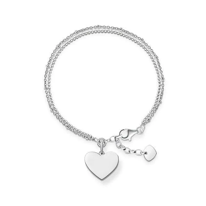 Thomas Sabo Love Bridge Double Chain Heart Bracelet LBA0102-001-12