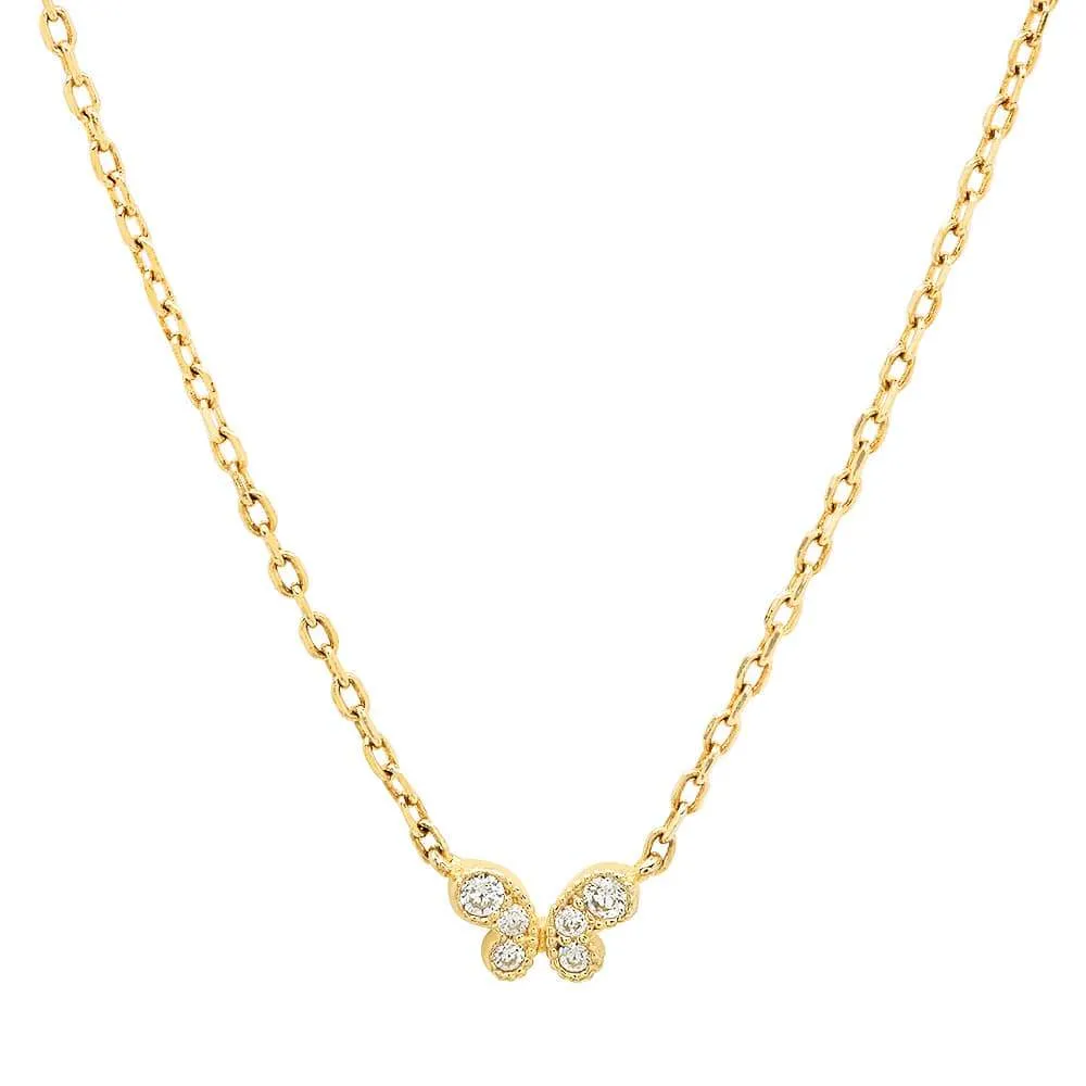 TINY BUTTERFLY NECKLACE, GOLD