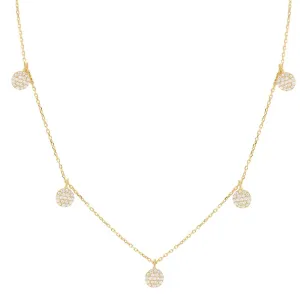 TINY DISC DANGLE NECKLACE, GOLD