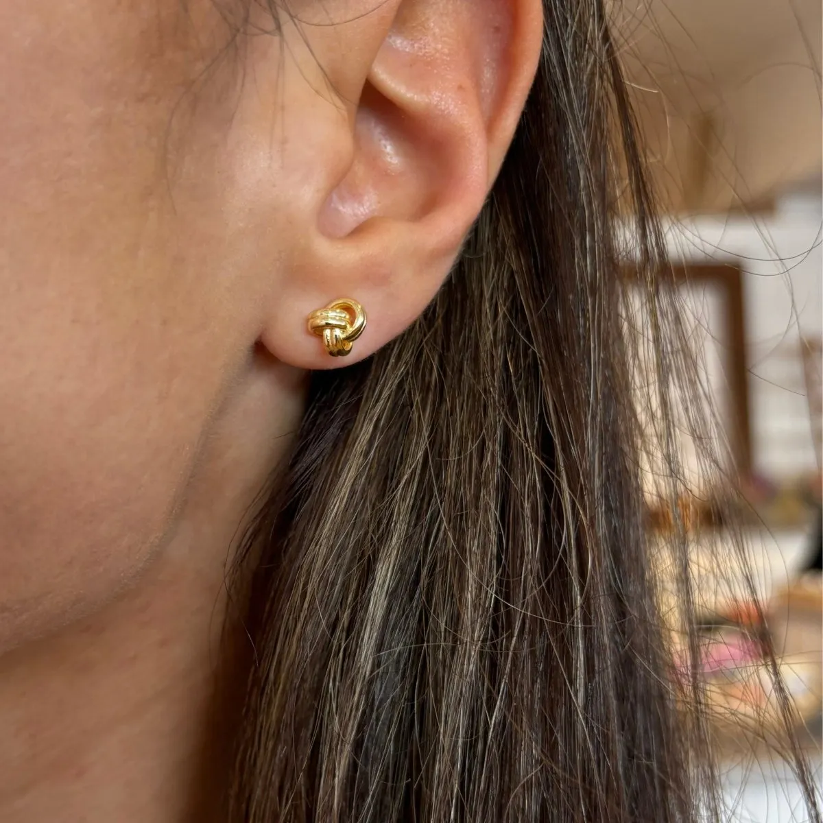 Tiny Knot Stud Earrings