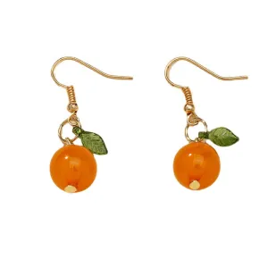 Trendy Orange Fruit Earrings - Vienna Verve Collection