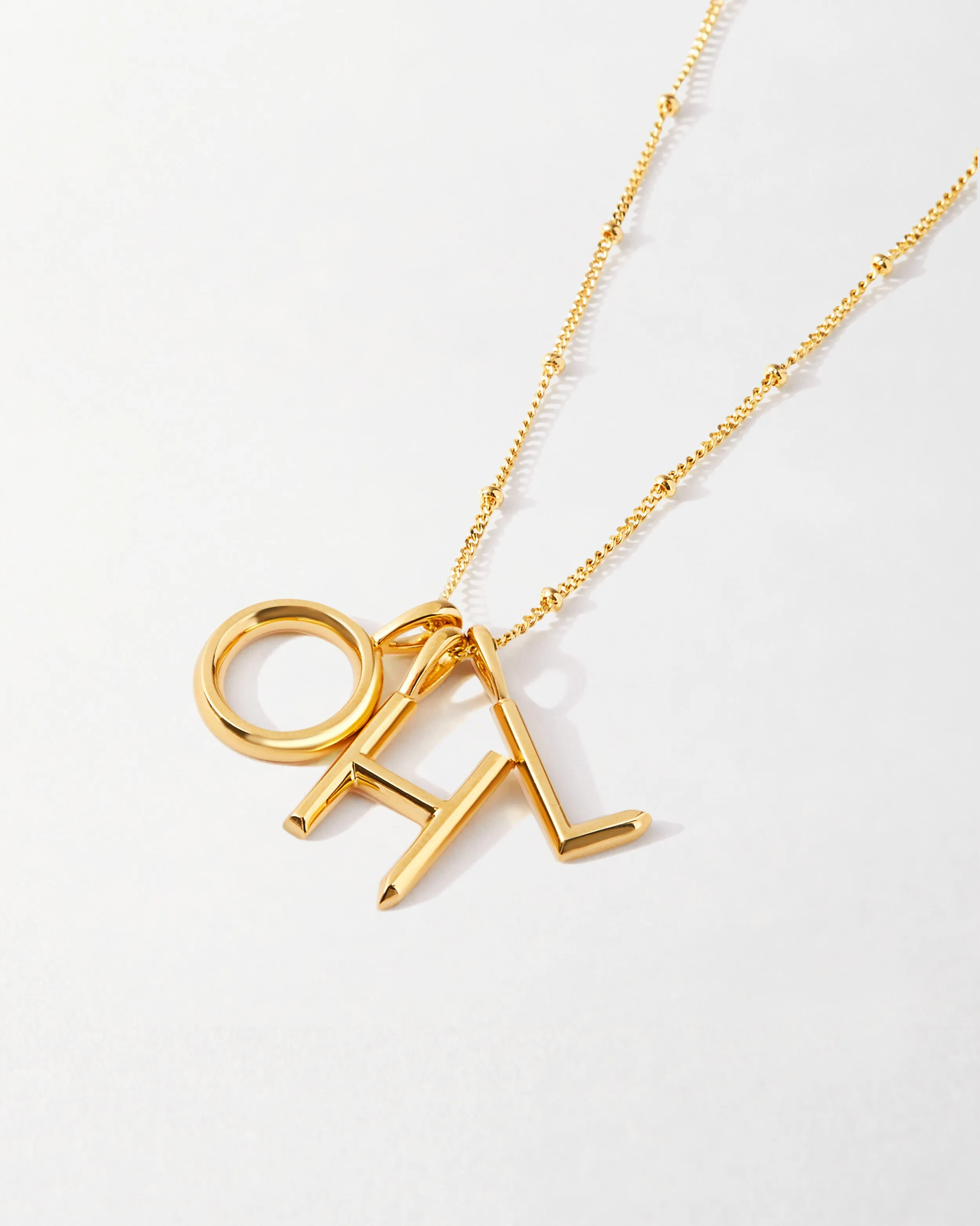 Triple Initial Necklace - Gold