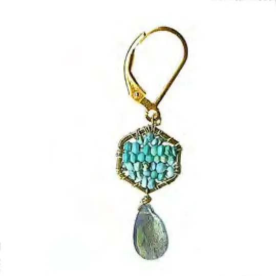 Turquoise Labradorite Earrings 4500 by Michelle Pressler Jewelry