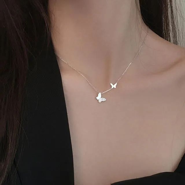 Two Butterfly Necklace