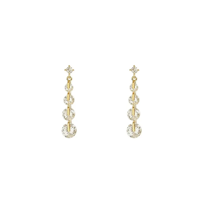 VAIGE Trendy Geometric Drop Earrings with High-Level Crystal Zircon for Everyday Wear and Special Occasions