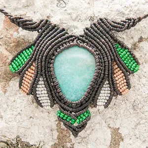 Vishuddha Macrame Pendant with Amazonite Stone