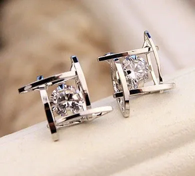 Zircon stud earrings for women bijoux gold / platinum plated earring new fashion jewelry